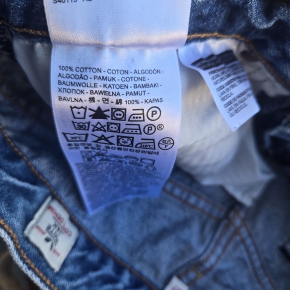 Levi's 501 Women's Blue Denim Distressed Raw Hem Button Fly Cutoff Shorts Sz 27 - Picture 5 of 8